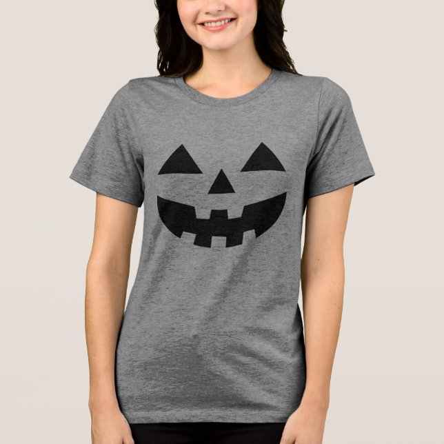 Camiseta Triblenda Camiseta Halloween de la sonrisa de Jack O Lantern (Anverso)