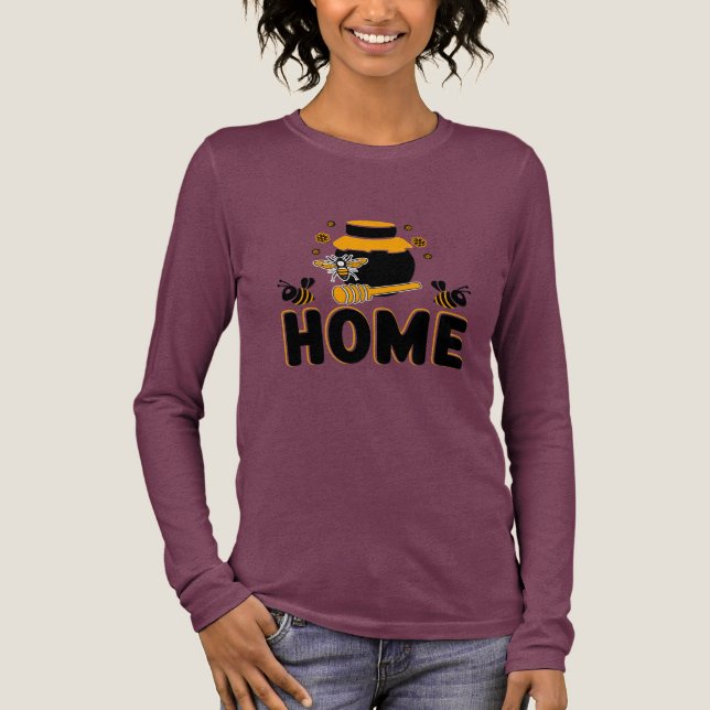 Camiseta Triblenda Camiseta "HOME" de personalizado Bee and Honey Jar (Anverso)