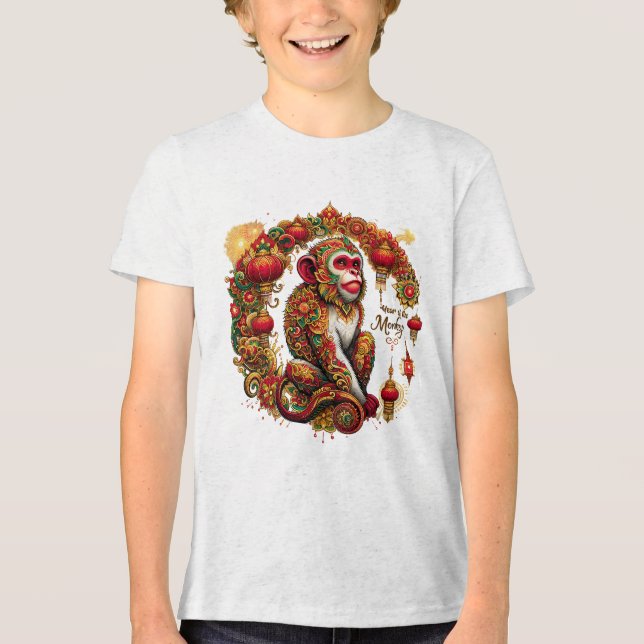 Camiseta Triblenda Camiseta infantil para el año del mono (Anverso)