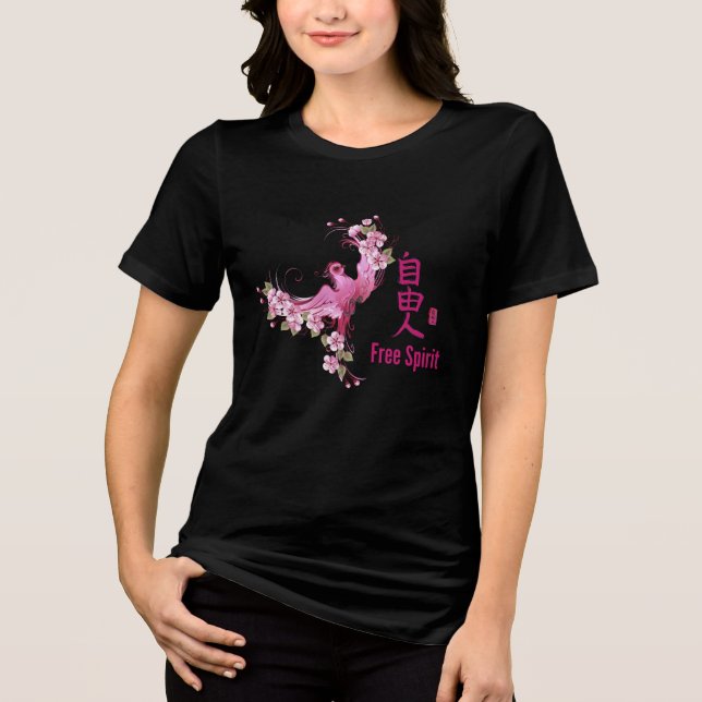 Camiseta Triblenda Camiseta japonesa del "espíritu libre" de las muje (Anverso)