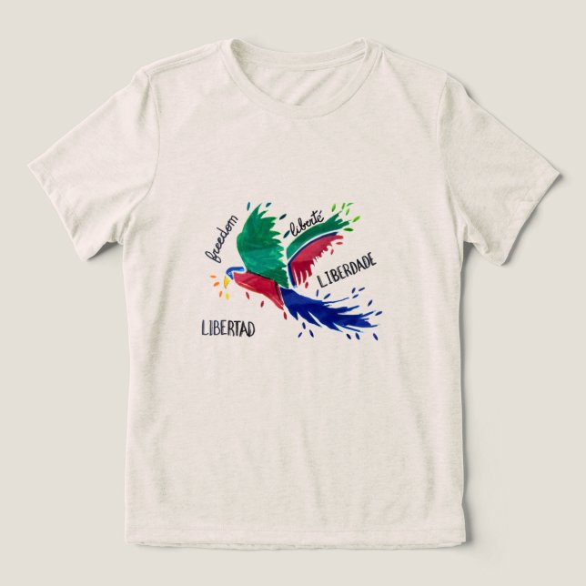 Camiseta Triblenda Camiseta Liberdade Arara (Desenho autoral) (Diseño delantero )