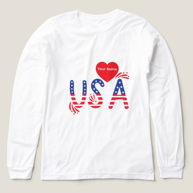 Camiseta Triblenda Camiseta llena Slive Patriotic Long Sleeve T-Shirt (Diseño frontal)