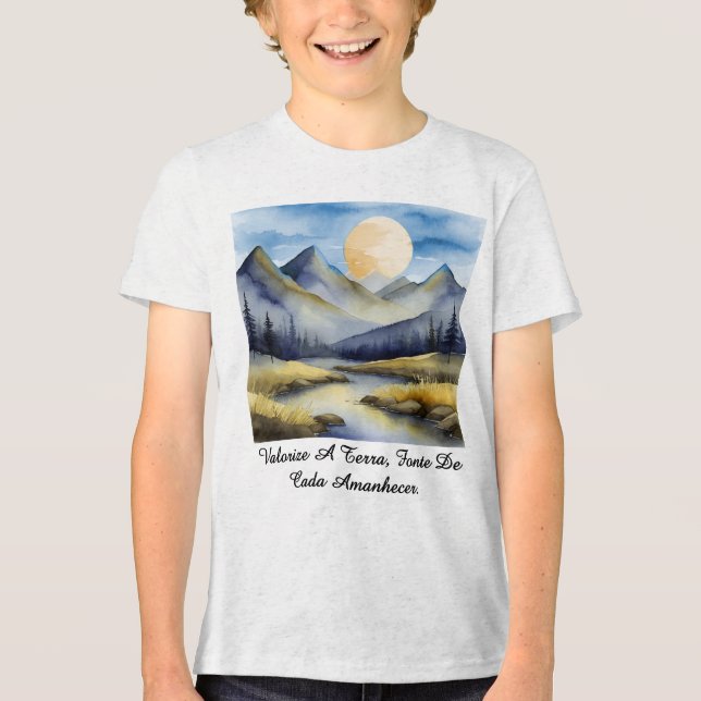 Camiseta Triblenda Camiseta Masc Juvenil Básica Amanhecer da Terra-2 (Anverso)