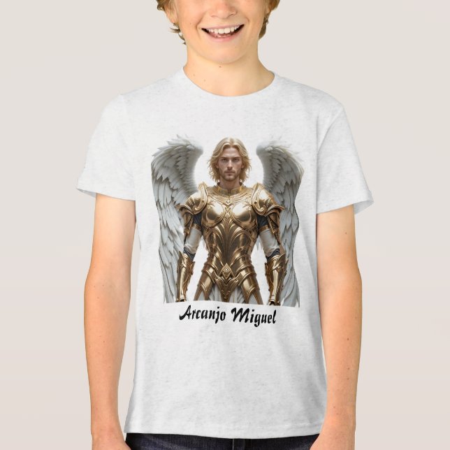 Camiseta Triblenda Camiseta Masc Juvenil Básica Arcanjo Miguel (Anverso)