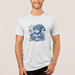 Camiseta Triblenda Camiseta masculina de muñeca deslizante Tri-Blend