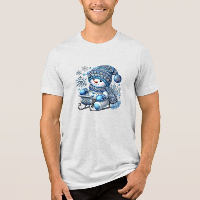 Camiseta Triblenda Camiseta masculina de muñeca deslizante Tri-Blend  (Anverso)