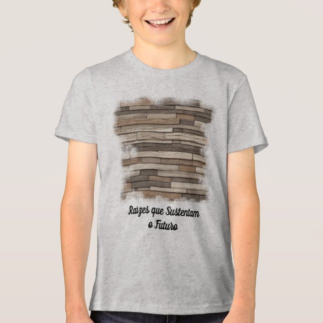 Camiseta Triblenda Camiseta Masculina Juvenil Básica Madeira Viva (Anverso)