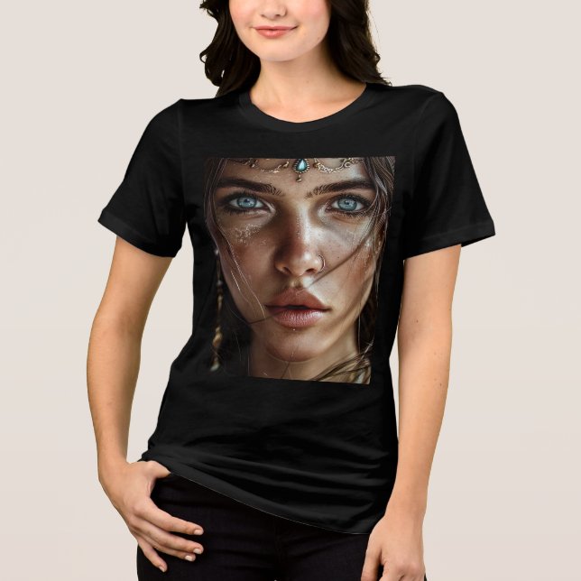 Camiseta Triblenda Camiseta mística de una mujer de ojos azules (Anverso)