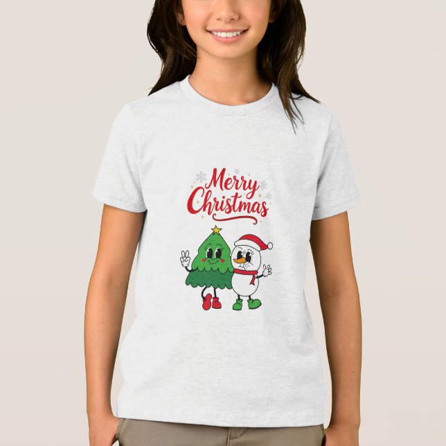 Camiseta Triblenda Camiseta navideña para niños año nuevo (Anverso)