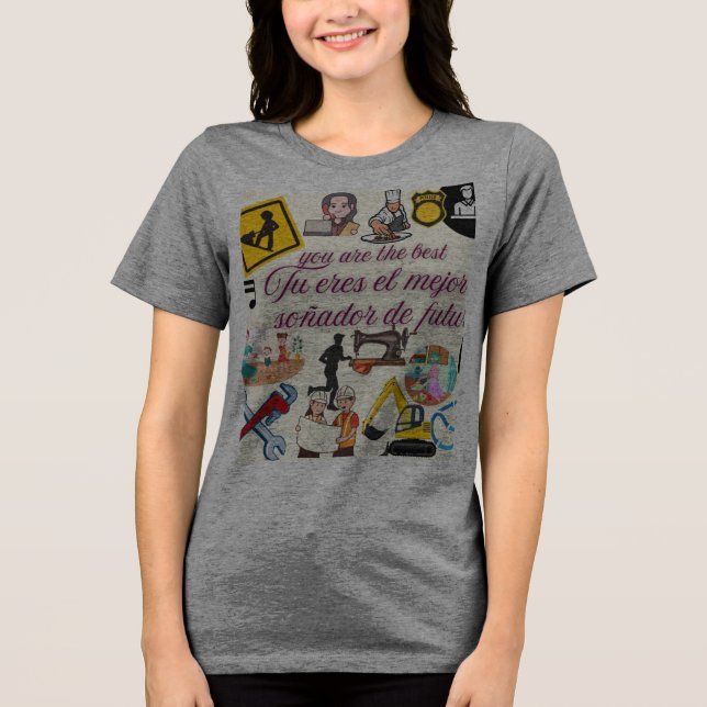 Camiseta Triblenda Camiseta para dama activa 100% algodón holgada. (Anverso)