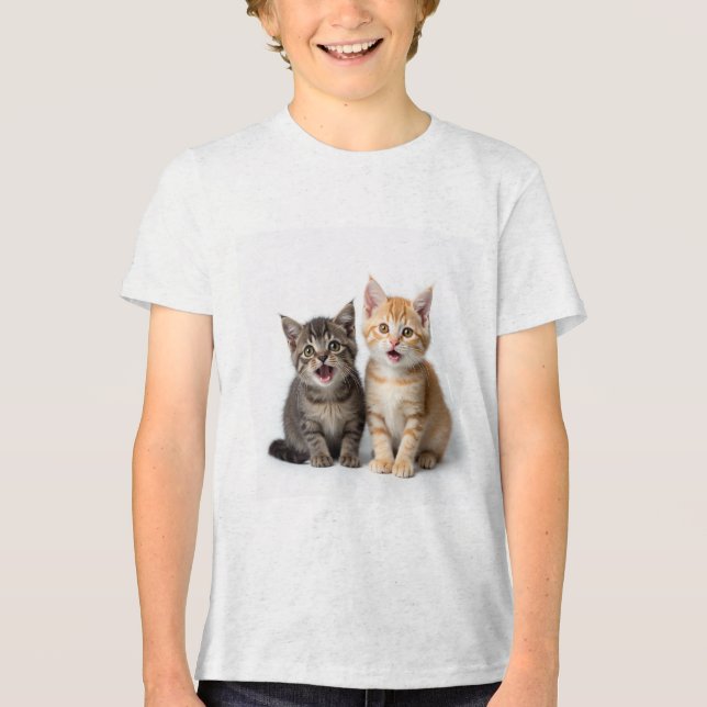 Camiseta Triblenda camiseta para niños de gatos bebés (Anverso)