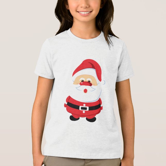 Camiseta Triblenda Camiseta personalizado Cute Santa Claus (Anverso)