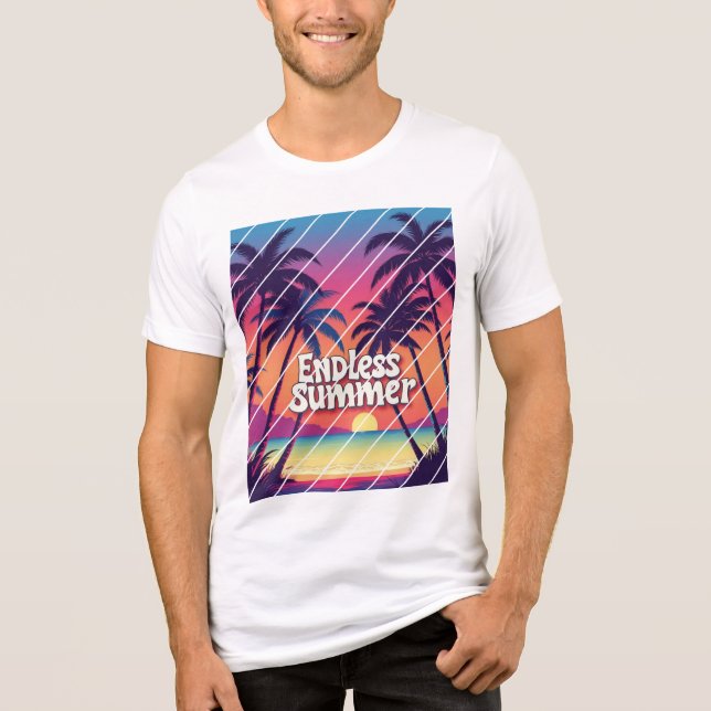 Camiseta Triblenda camiseta Playa de estilo retro de verano intermina (Anverso)