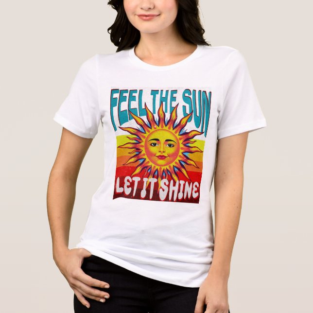Camiseta Triblenda Camiseta Retro Sunshine - Siente el sol, déjalo br (Anverso)