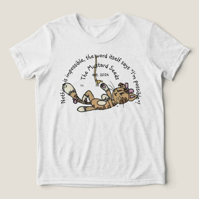 Camiseta Triblenda Camiseta "Soy posible" de un niño - Fifi el gato (Diseño delantero )