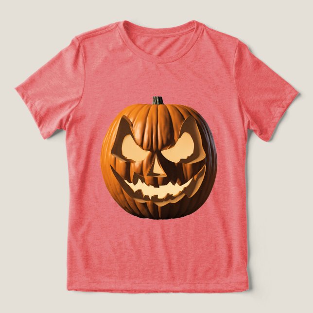 Camiseta Triblenda Camiseta trinitosa roja de Halloween para mujeres (Diseño delantero )