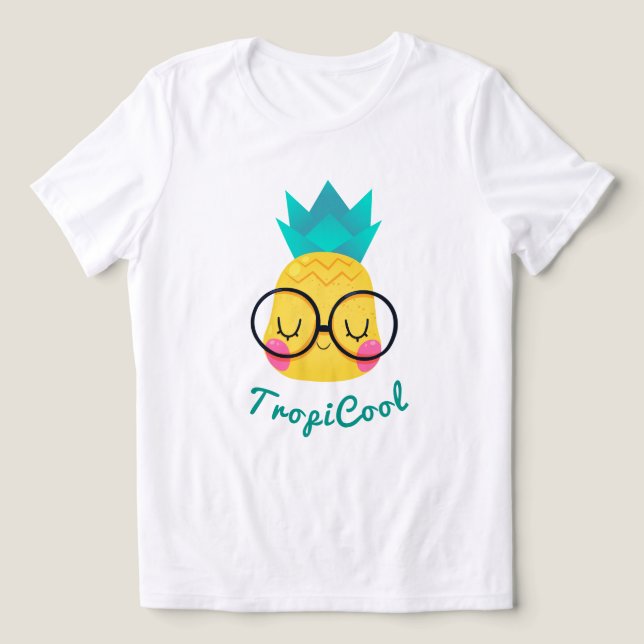 Camiseta Triblenda Camiseta TropiCool Pineapple - Fun Summer Fruit De (Diseño delantero )