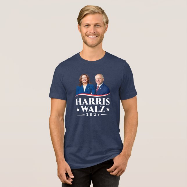 Camiseta Triblenda Campaña fotográfica de Harris Walz 2024 (Anverso Completa)