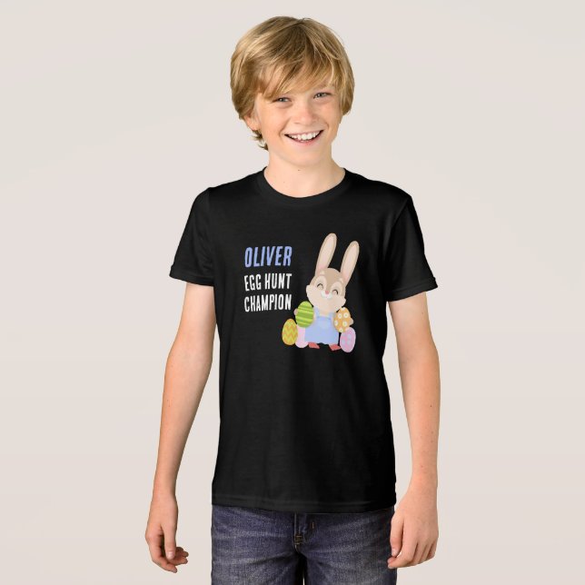 Camiseta Triblenda Campeón de la caza del huevo Conejo de Pascua (Anverso Completo)