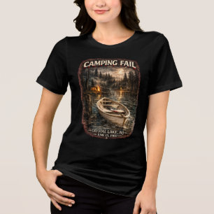 Camiseta Triblenda Camping Fail Tri-Blend Oscuro para Mujer