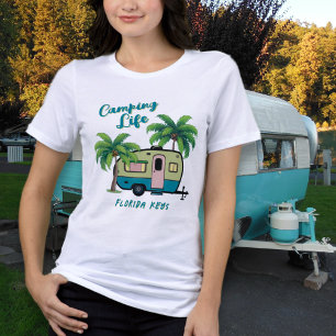 Camiseta Triblenda Camping Tropical Retro Palmeras