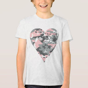 Camiseta Triblenda Camuflaje rosa y gris, militar, ejército