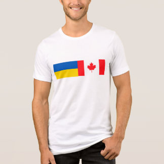 Camiseta Triblenda Canadian I stand with Ukraine. CAN & UKR flags.