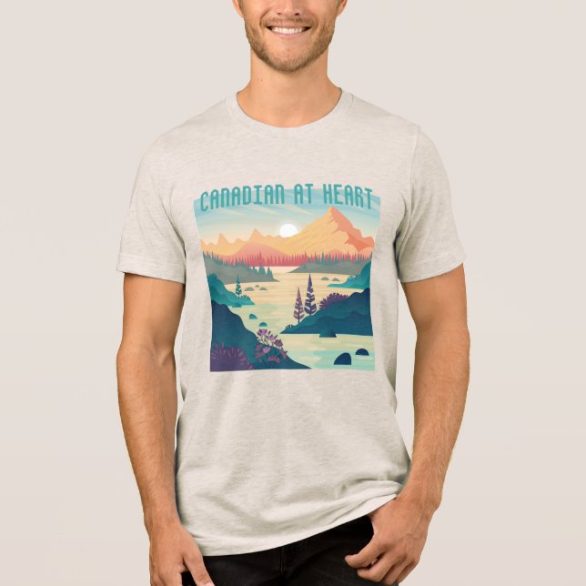 CAMISETA TRIBLENDA CANADIENSE EN EL CENTRO. NUESTRO NORTE FUERTE Y LI (Anverso)