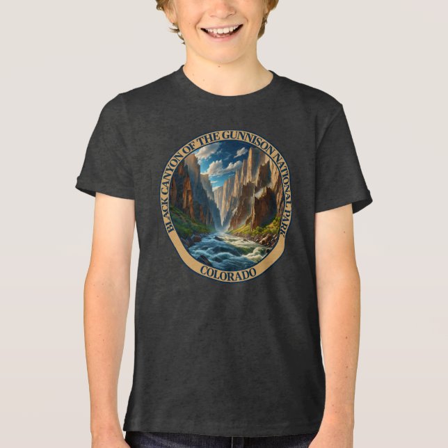Camiseta Triblenda Cañón negro del parque nacional de Gunnison (Anverso)