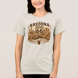 Camiseta Triblenda Cañón Rojo de Arizona Atardecer Saguaro Retro Sepi