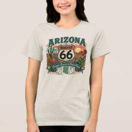 Camiseta Triblenda Cañón Rojo de Arizona Ruta 66 Atardecer Saguaro