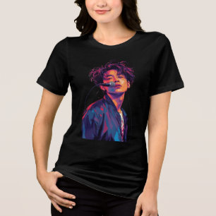 Camiseta Triblenda Cantante de Rock Anime Arte Pop Vibrante