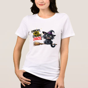 Camiseta Triblenda Caos de la bruja: Gatos negros en acción
