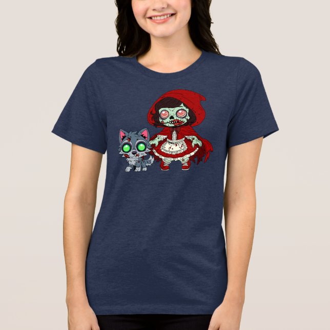 Camiseta Triblenda Caperucita Roja Zombie (Anverso)