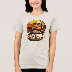 Camiseta Triblenda Capybara Chill Club Relajista Profesional Tierno R