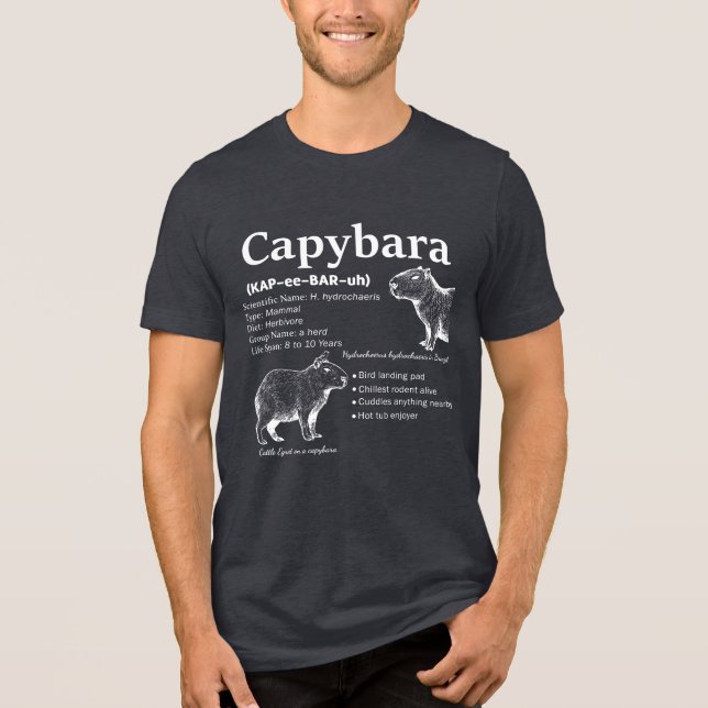 Camiseta Triblenda Capybara Definition Shirt White Text Funny Animal  (Anverso)