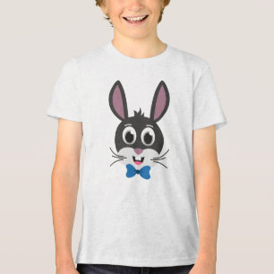Camiseta Triblenda Cara de conejo lindo niño dibujos animados conejo
