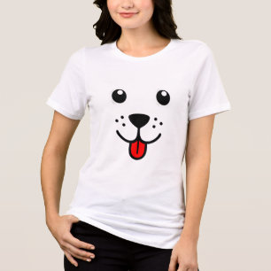 Camiseta Triblenda Cara de emoticono feliz de perro cachorro animal m