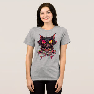 Camiseta Triblenda Cara de gato grunge impresionante