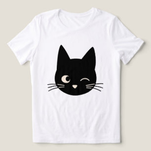 Camiseta Triblenda Cara de gato negro brillante