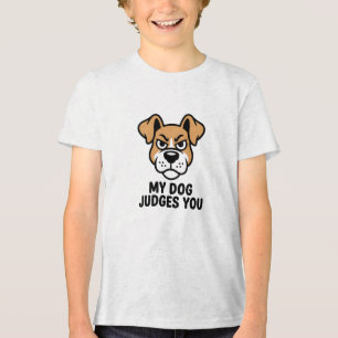 Camiseta Triblenda Cara de Perro Juzgadora Negrita Cita Sarcástica