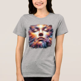 Camiseta Triblenda Cara mezclada con nubes coloridas