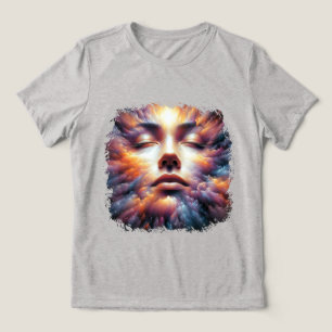Camiseta Triblenda Cara mezclada con nubes coloridas