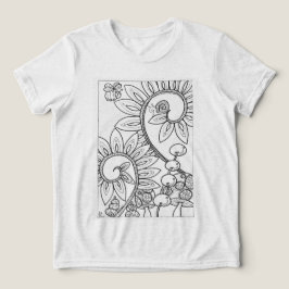 Camiseta Triblenda caracol y una pequeña abeja con flores
