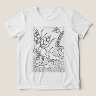 Camiseta Triblenda Caracoles gigantes con flores