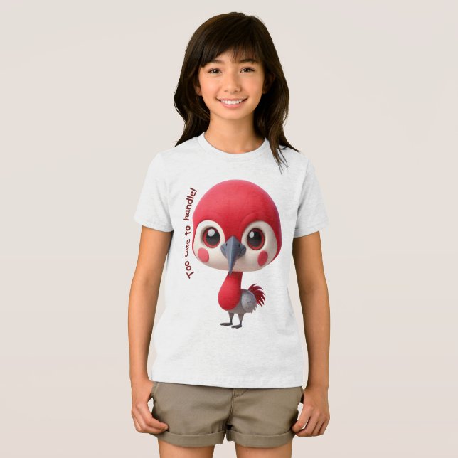 Camiseta Triblenda Carácter Adorable de pájaro rojo ( Anverso Completo)