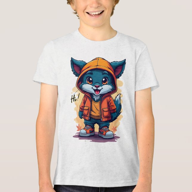 Camiseta Triblenda caracteres icónicos (Anverso)