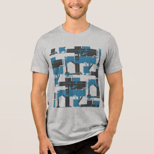 Camiseta Triblenda Carbón de turquesa Carbón Aspecto Geométrico Geomé
