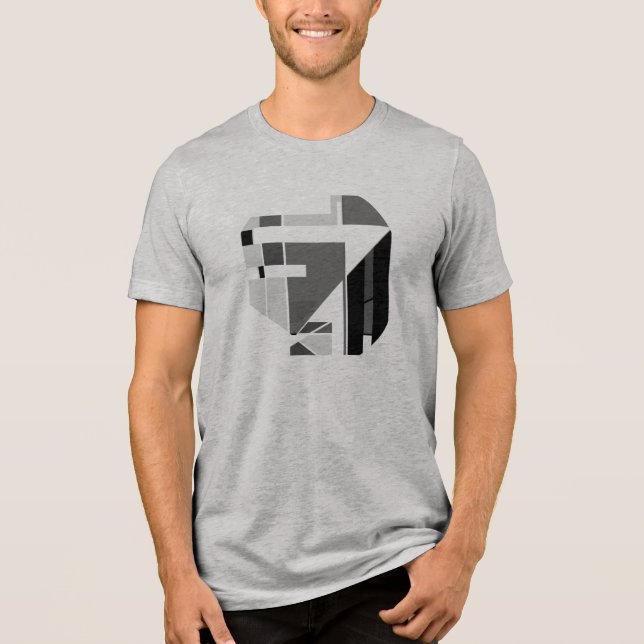 Camiseta Triblenda Carbón gris negro Resumen geométrico MCM Aspecto (Anverso)