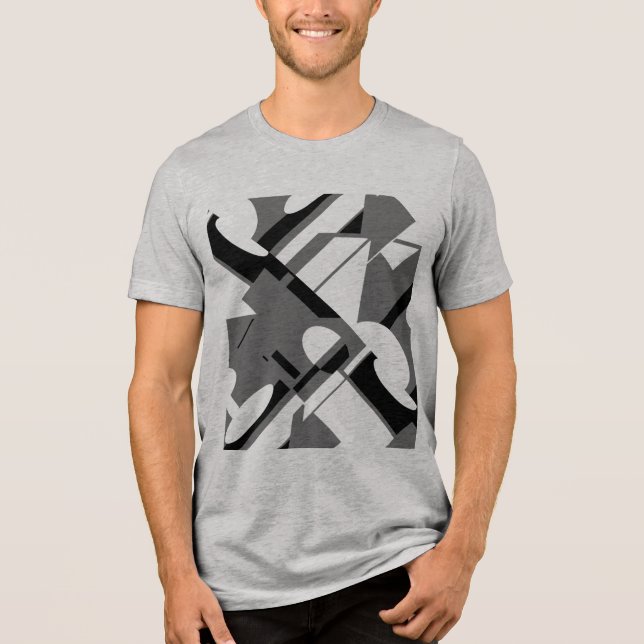 Camiseta Triblenda Carbón Negro Diagonal Geométrico Arte inspirado en (Anverso)